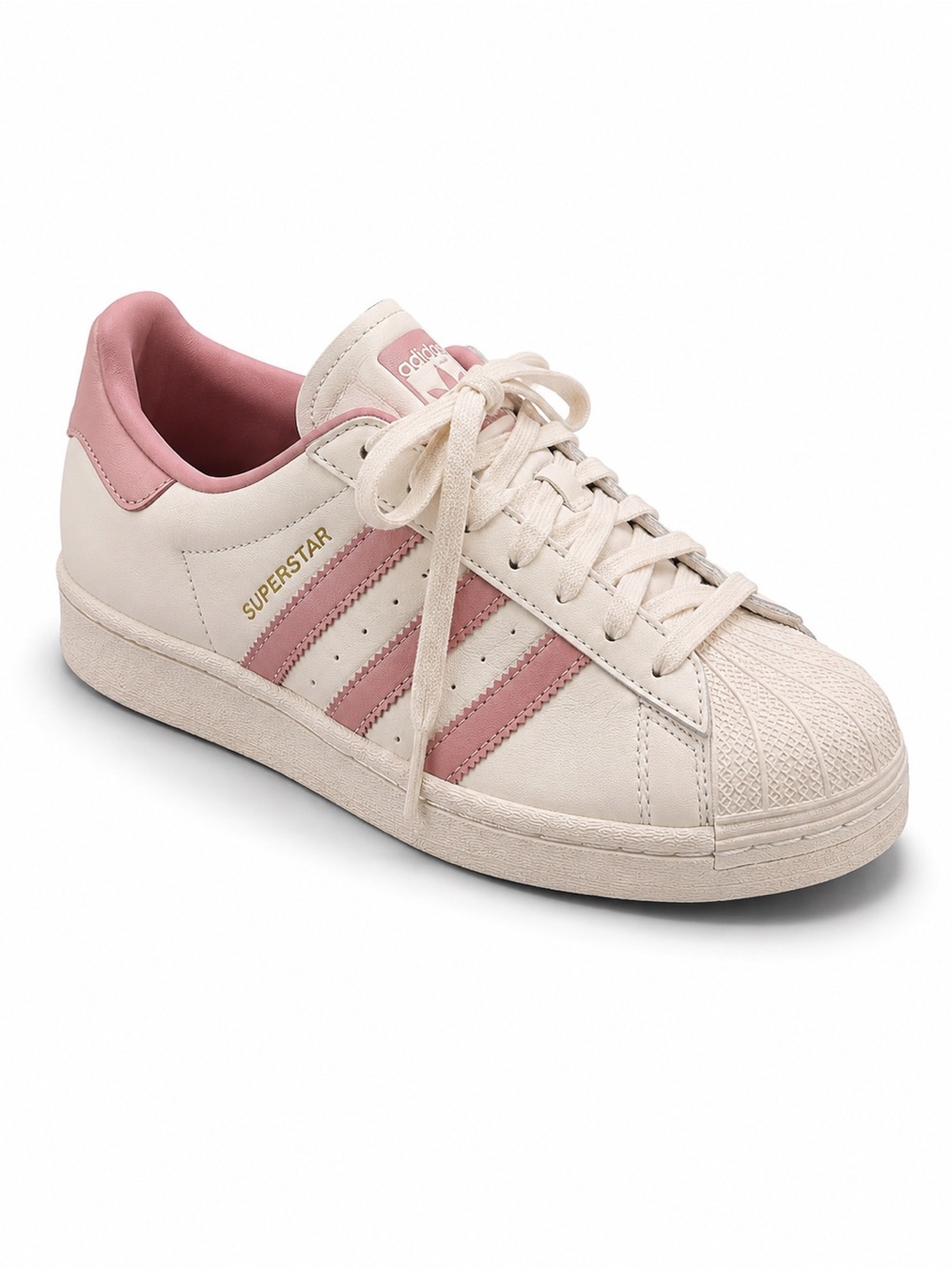 adidas Women’s White & Pink Superstar Leather Sneakers
